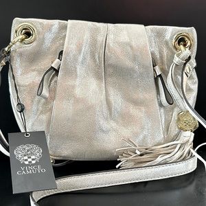 NWT VINCE CAMUTO silver gorgeous crossbody bag purse VC-CRIS-CB